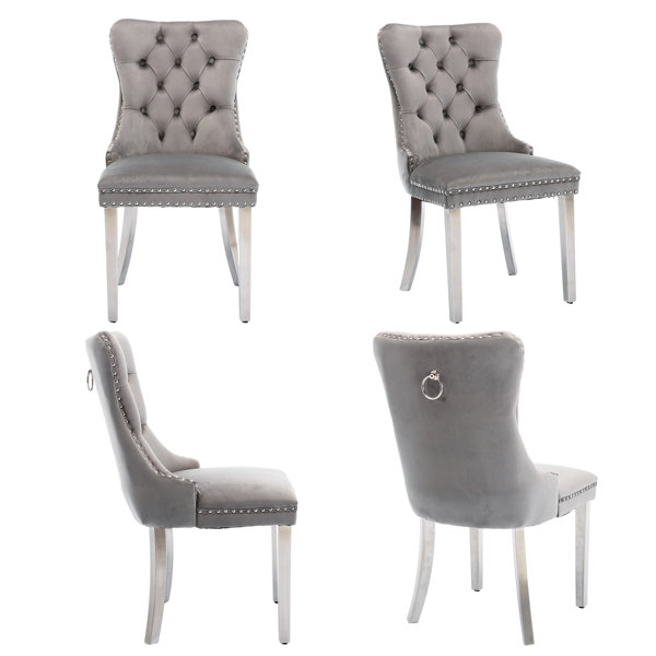 Crushed velvet dining chairs hot sale